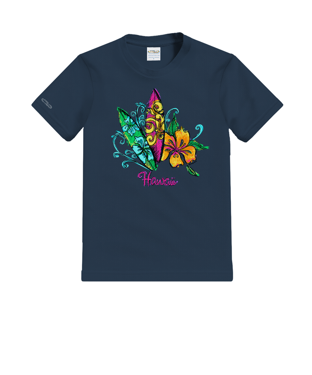 Surf Sketch - Navy Short Sleeve Crewneck T-Shirt