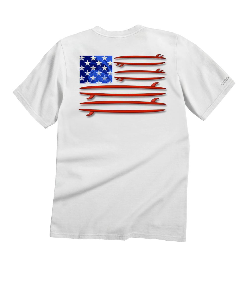 Surf United - White Short Sleeve Crewneck T-Shirt 1 Surf United - White Short Sleeve Crewneck T-Shirt