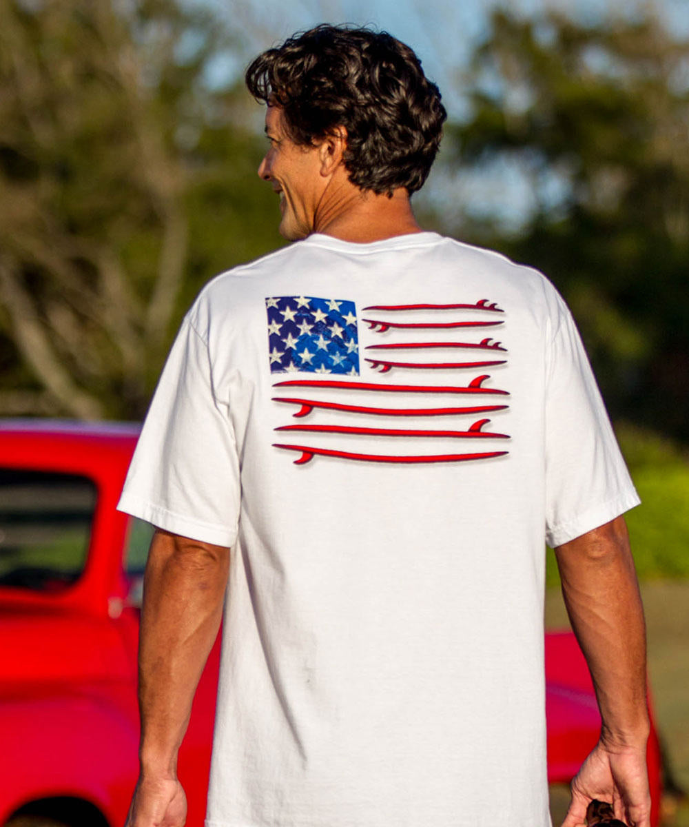 Surf United - White Short Sleeve Crewneck T-Shirt 2 Surf United - White Short Sleeve Crewneck T-Shirt