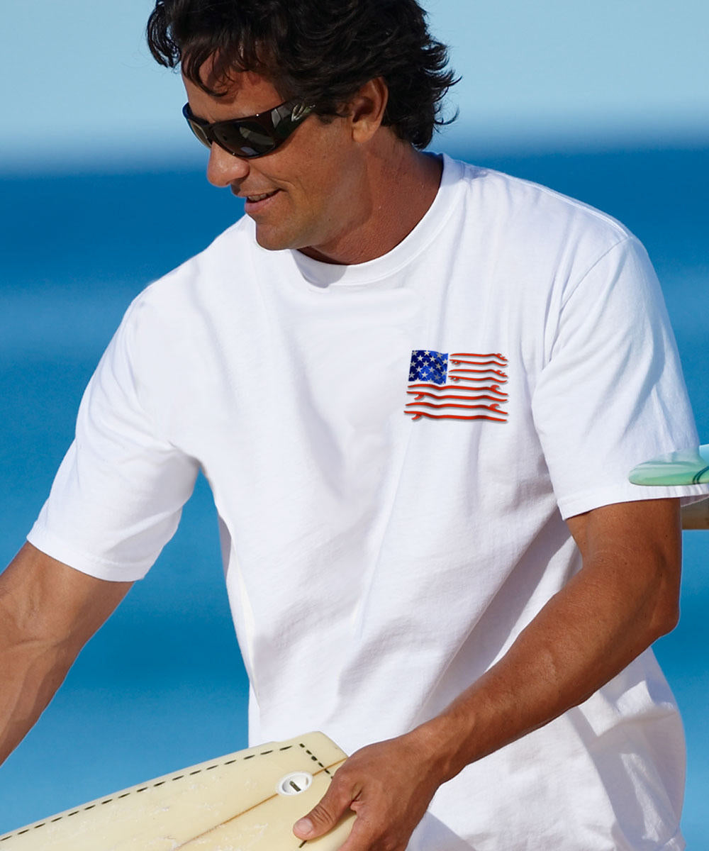 Surf United - White Short Sleeve Crewneck T-Shirt 3 Surf United - White Short Sleeve Crewneck T-Shirt