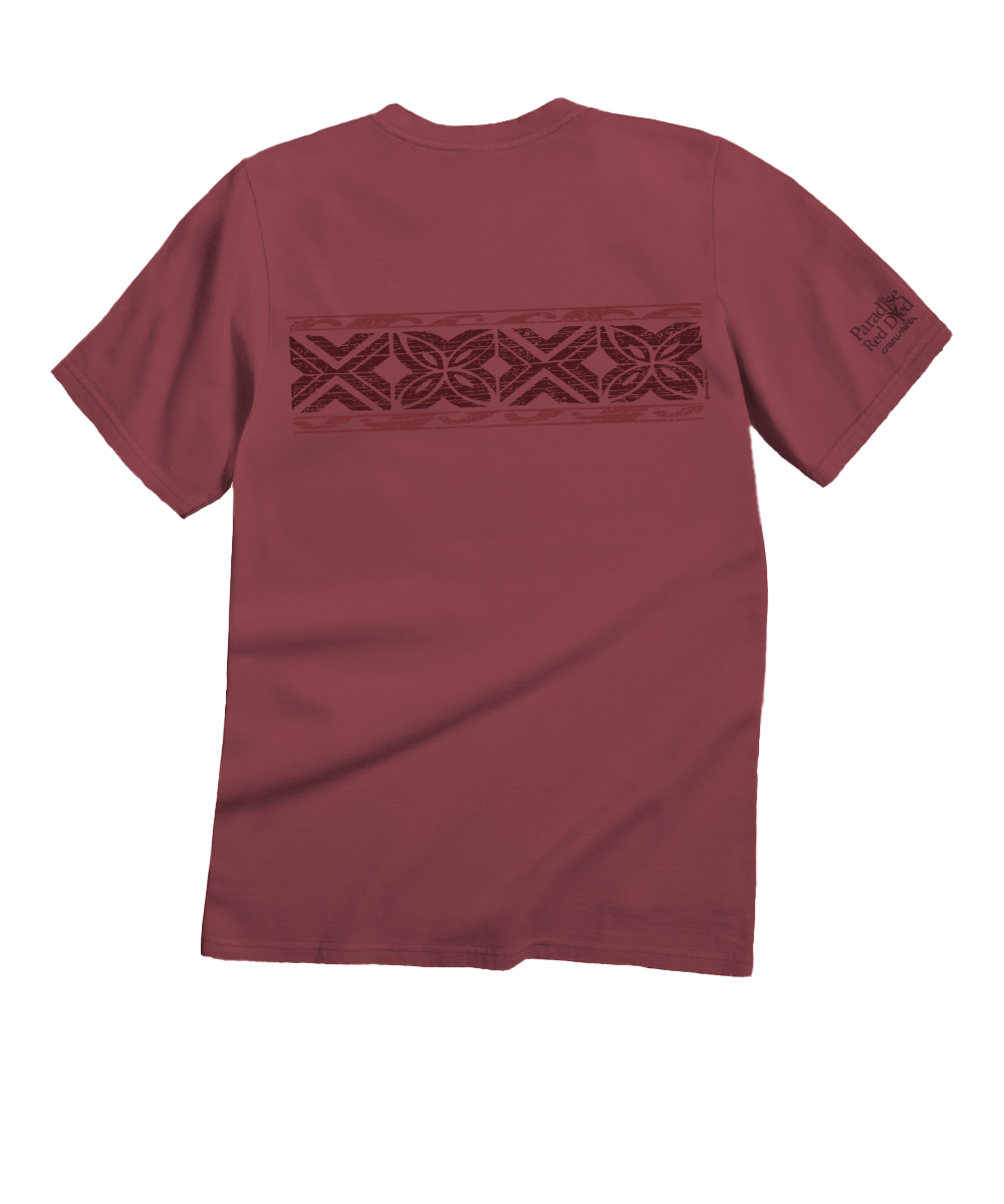 Tapa Band - Paradise Red Dyed Short Sleeve Crewneck T-Shirt 4 Tapa Band - Paradise Red Dyed Short Sleeve Crewneck T-Shirt