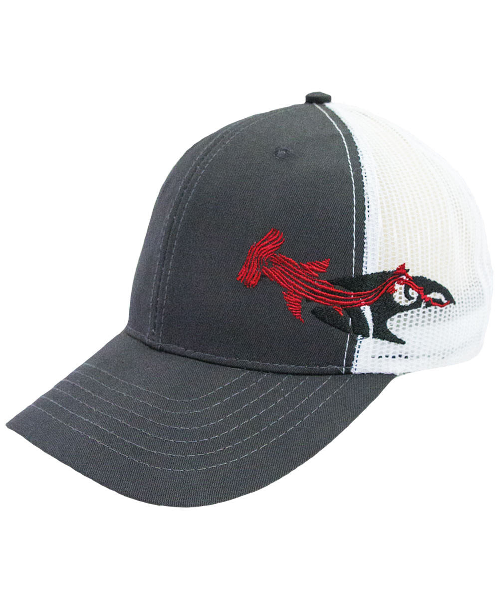 Woodcut Shark - Charcoal Trucker Hat