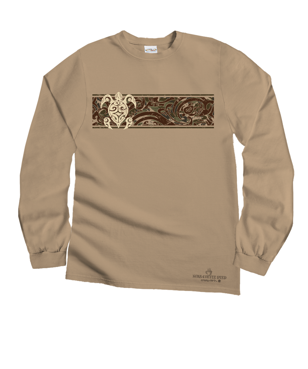 Teahi Band - Kona Coffee Dyed Long Sleeve Crewneck T-Shirt 1 Teahi Band - Kona Coffee Dyed Long Sleeve Crewneck T-Shirt