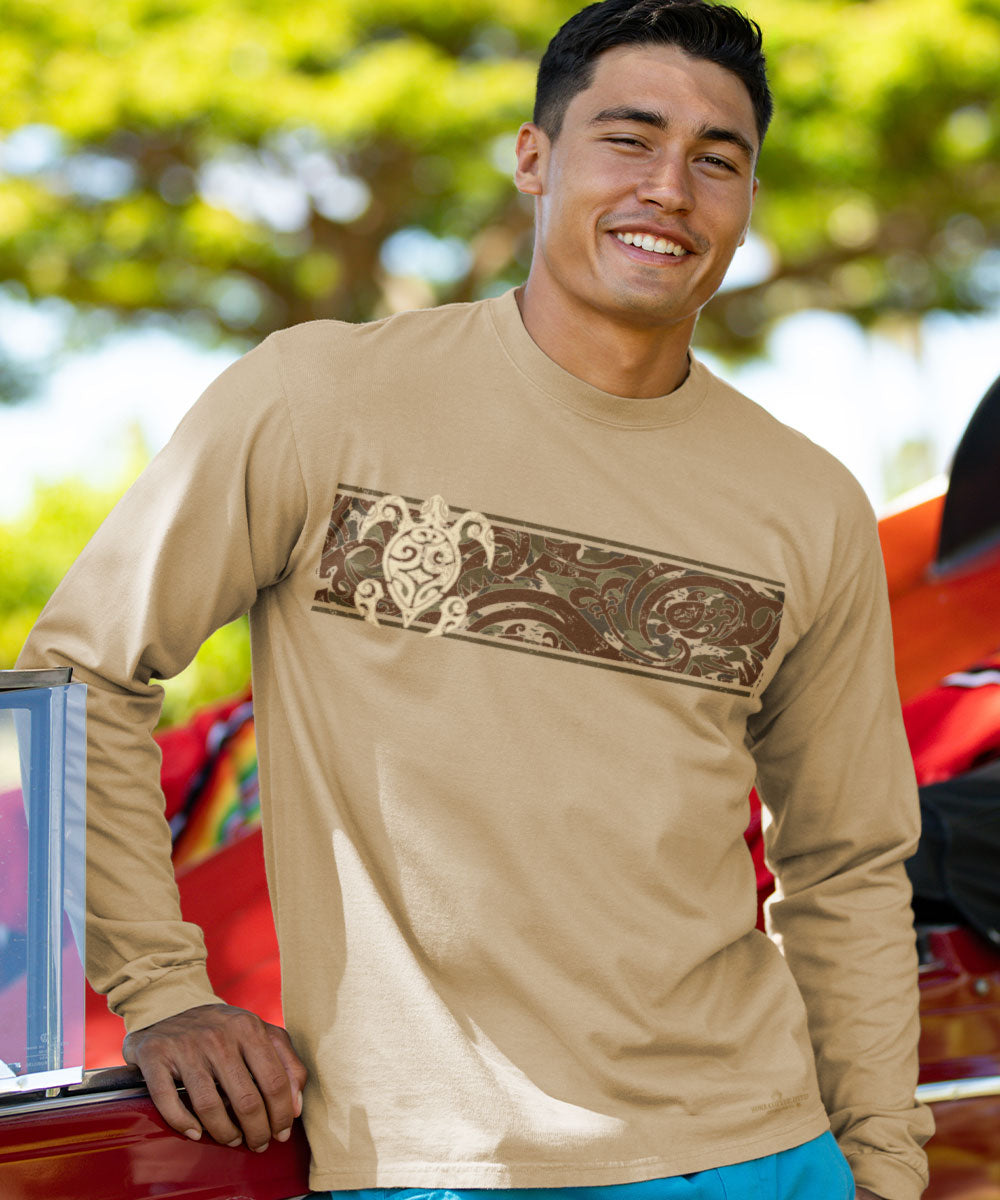 Teahi Band - Kona Coffee Dyed Long Sleeve Crewneck T-Shirt 2 Teahi Band - Kona Coffee Dyed Long Sleeve Crewneck T-Shirt