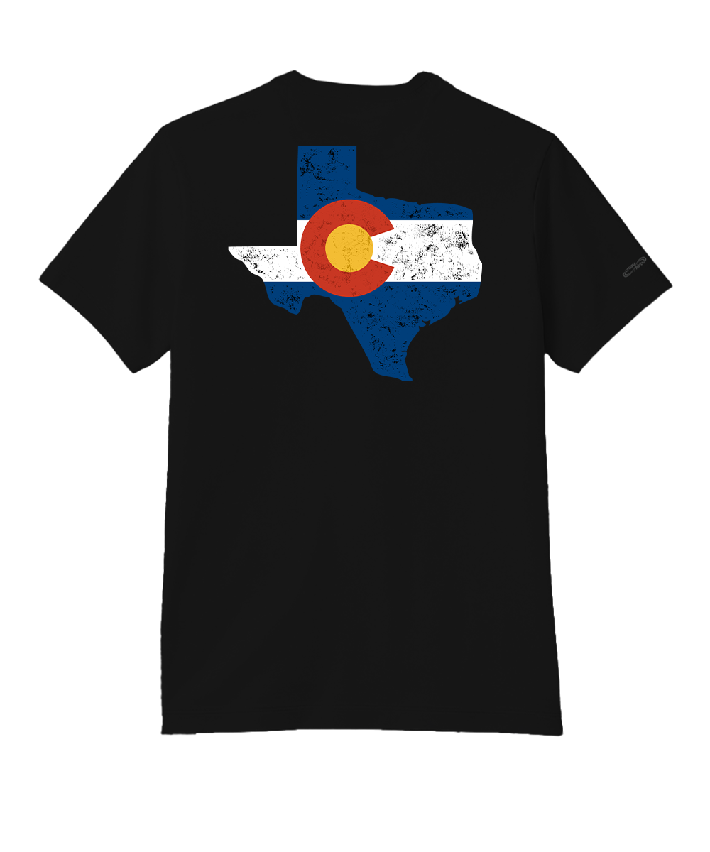 Texas Colorado - Jet Black Short Sleeve Pima T-Shirt