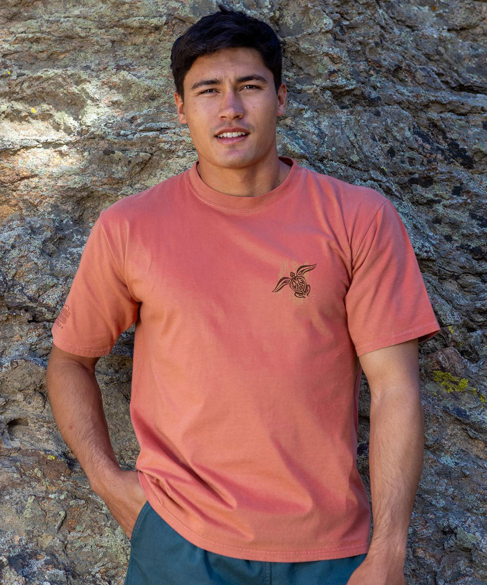 Textured Wrap Honu - Chile Dyed Short Sleeve Crewneck T-Shirt 3 Textured Wrap Honu - Chile Dyed Short Sleeve Crewneck T-Shirt