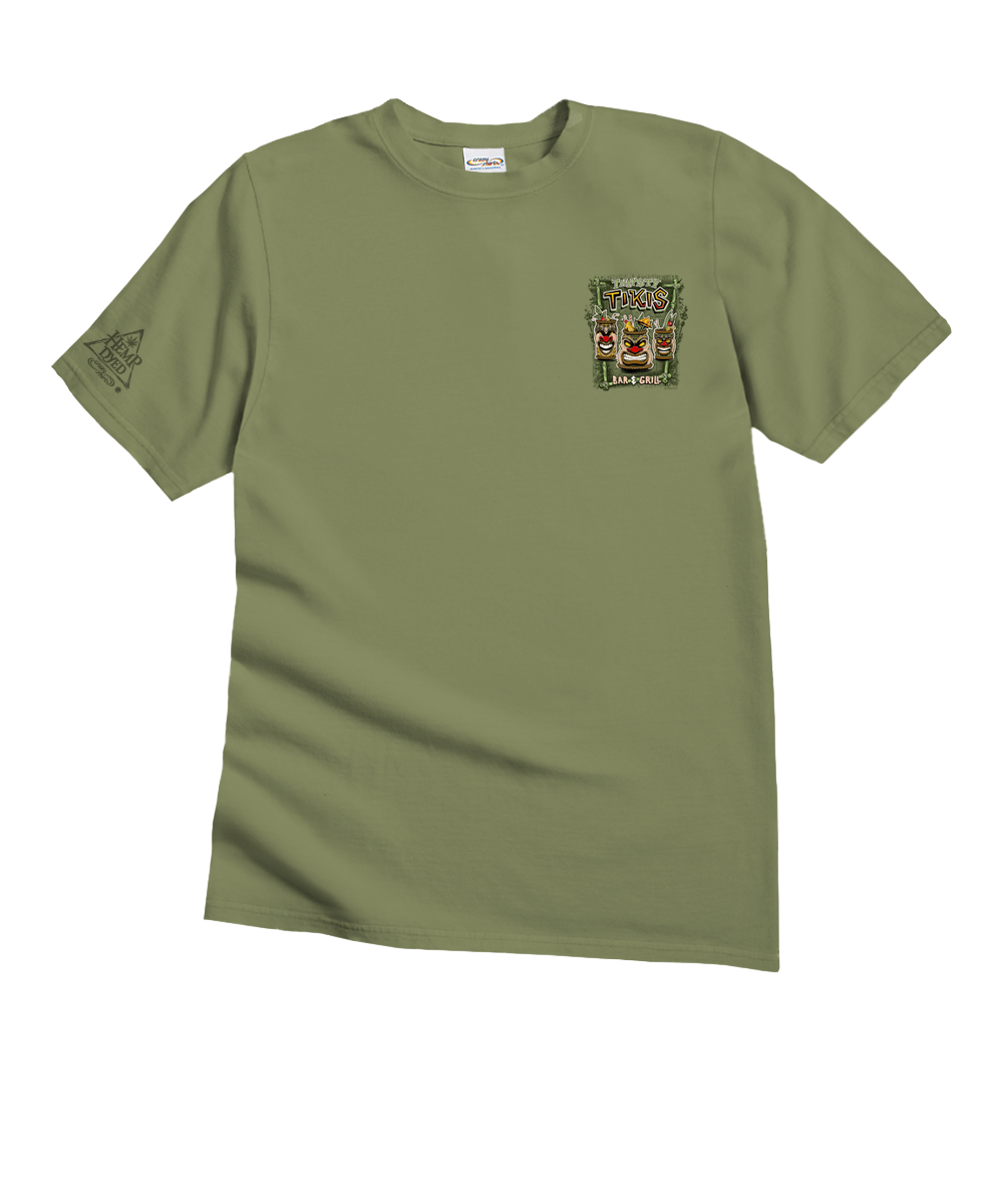 Thirsty Tikis - Hemp Dyed Short Sleeve Crewneck T-Shirt 4 Thirsty Tikis - Hemp Dyed Short Sleeve Crewneck T-Shirt