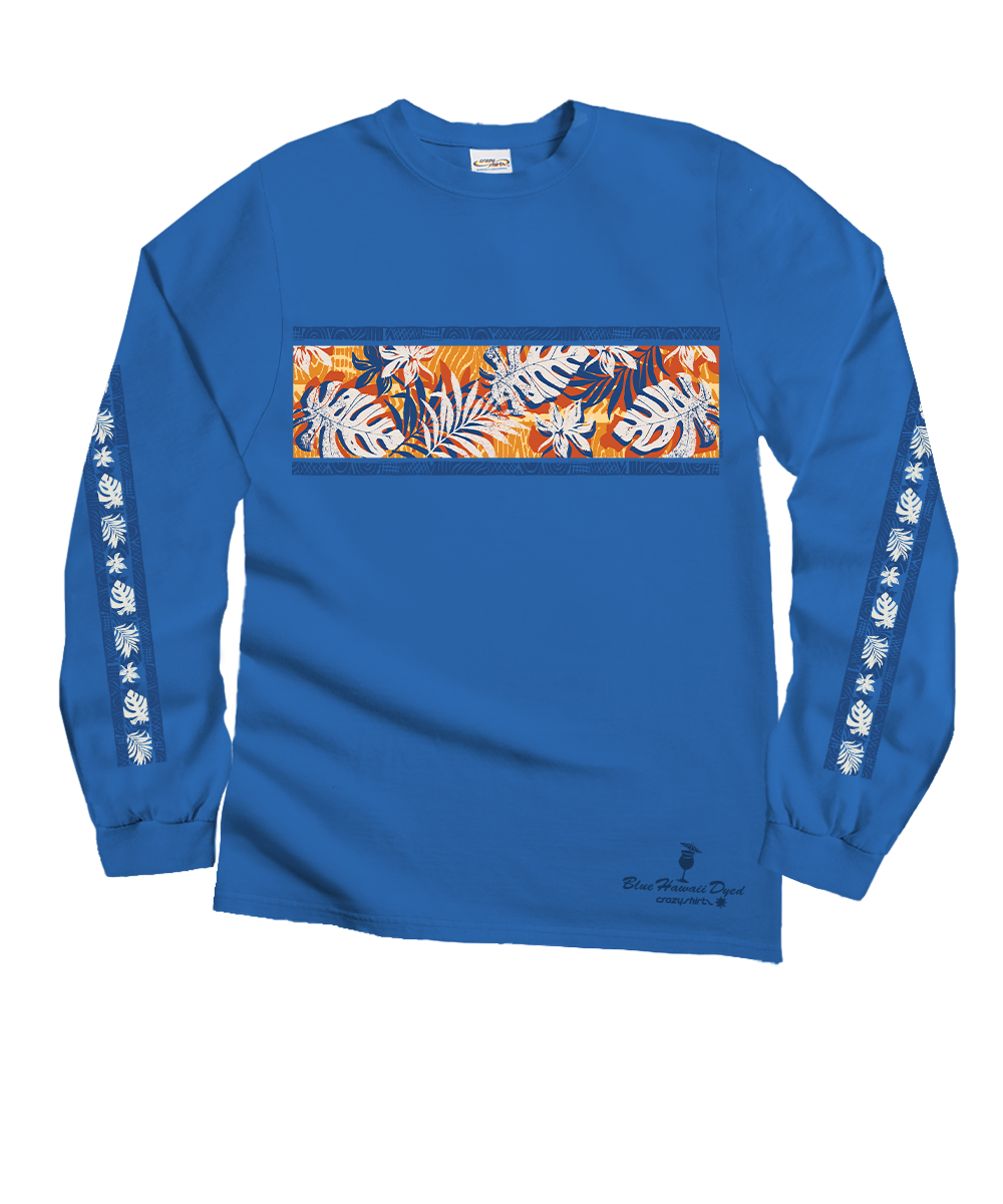 Tiki Band - Blue Hawaii Dyed Long Sleeve Crewneck T-Shirt