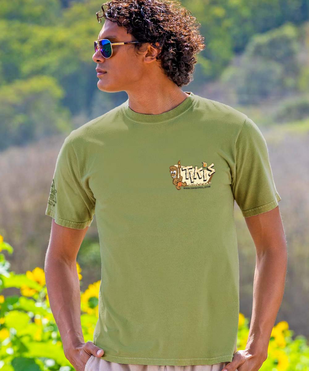 Tikis Grill & Bar Volkswagen Surf Van - Hemp Dyed Short Sleeve Crewneck T-Shirt 3 Tikis Grill & Bar Volkswagen Surf Van - Hemp Dyed Short Sleeve Crewneck T-Shirt