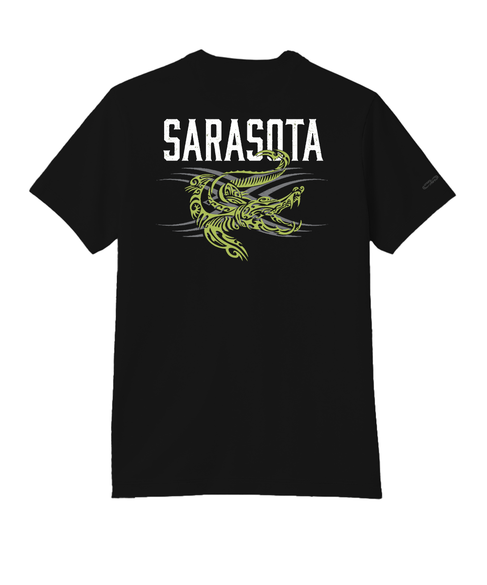 Tribal Gator - Jet Black Short Sleeve Pima T-Shirt 1 Tribal Gator - Jet Black Short Sleeve Pima T-Shirt