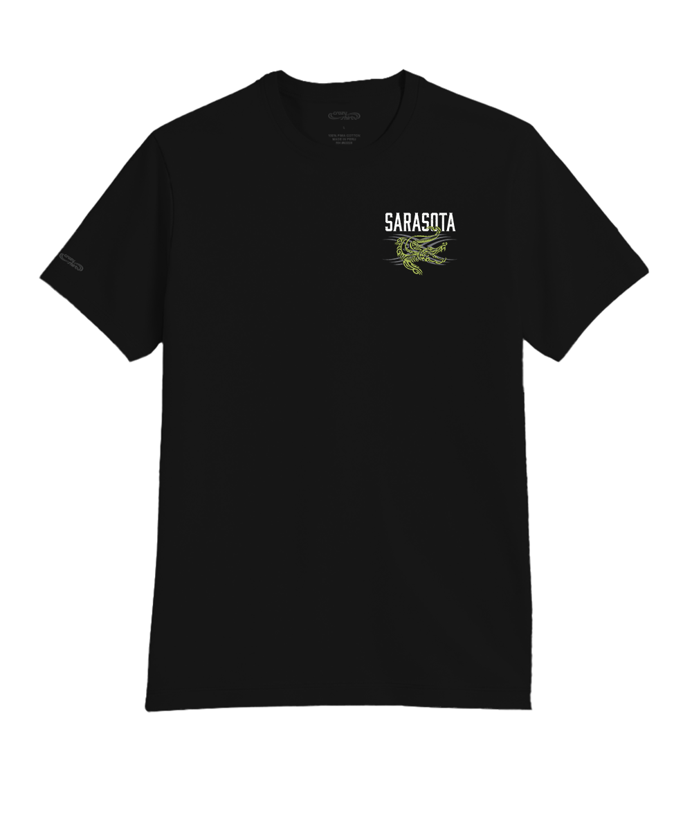 Tribal Gator - Jet Black Short Sleeve Pima T-Shirt 4 Tribal Gator - Jet Black Short Sleeve Pima T-Shirt