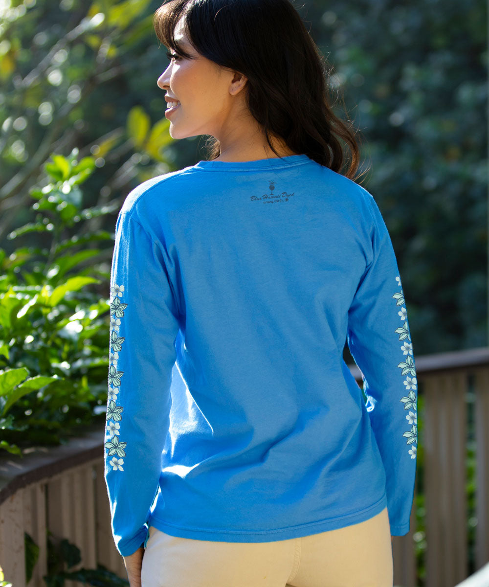 Tribal Haunani - Blue Hawaii Dyed Long Sleeve Crewneck T-Shirt 3 Tribal Haunani - Blue Hawaii Dyed Long Sleeve Crewneck T-Shirt