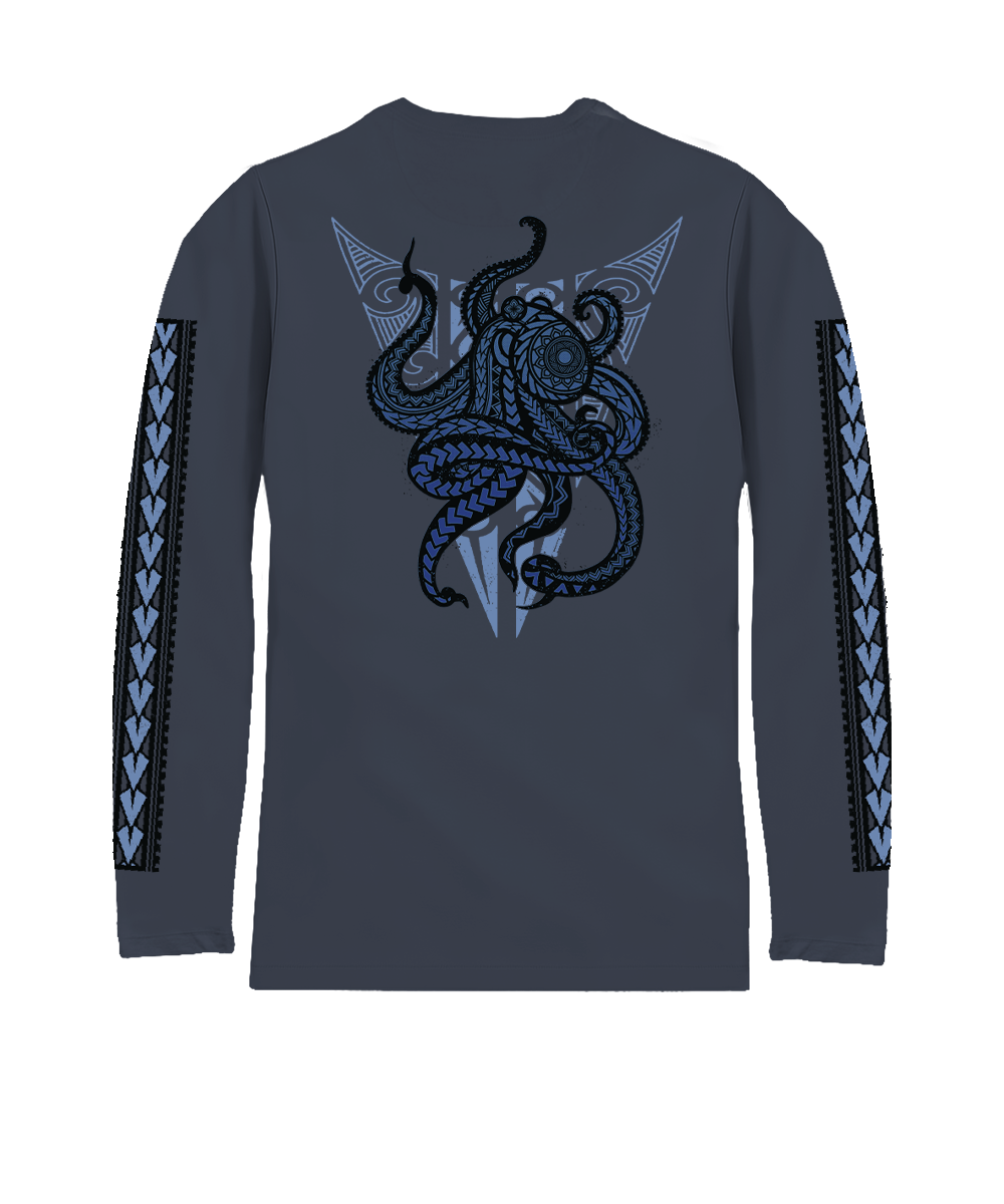 Tribal He'e Guardian - Smoke Long Sleeve Pima T-Shirt