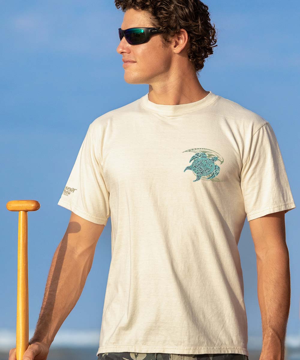 Tribal Honu Nalu - Coconut Dyed Short Sleeve Crewneck T-Shirt 3 Tribal Honu Nalu - Coconut Dyed Short Sleeve Crewneck T-Shirt