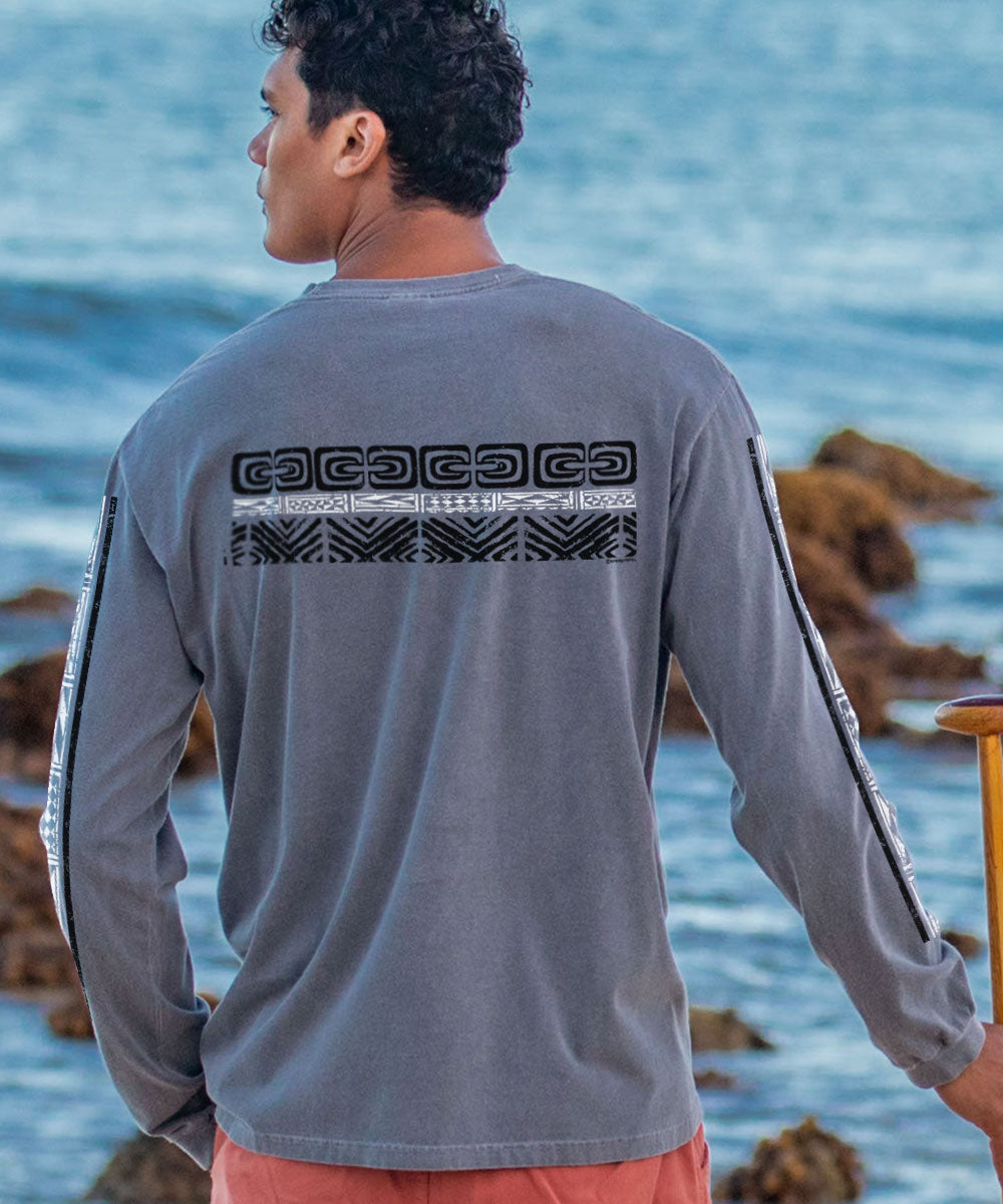 Tribal Ikaika Band - Crater Dyed® Long Sleeve Crewneck T-Shirt 3 Tribal Ikaika Band - Crater Dyed® Long Sleeve Crewneck T-Shirt