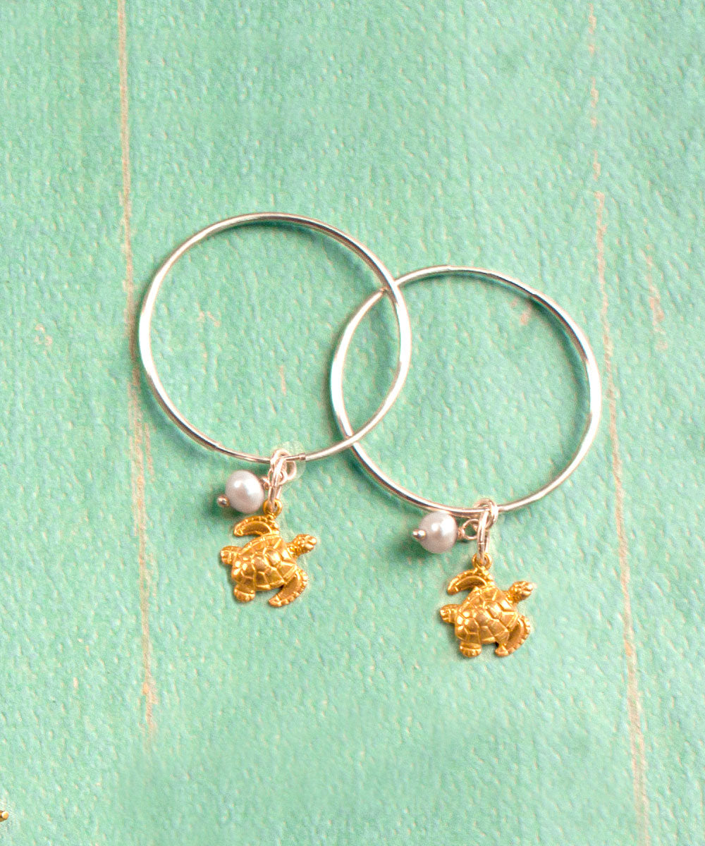Wyland® Ocean Treasures Sea Turtle - Hoop Earrings