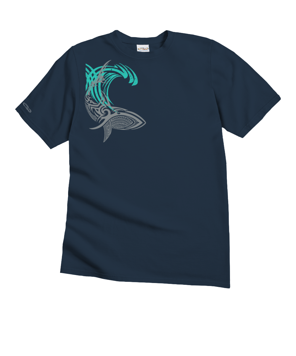 Tribal Mano Surf - Navy Short Sleeve Crewneck T-Shirt 1 Tribal Mano Surf - Navy Short Sleeve Crewneck T-Shirt