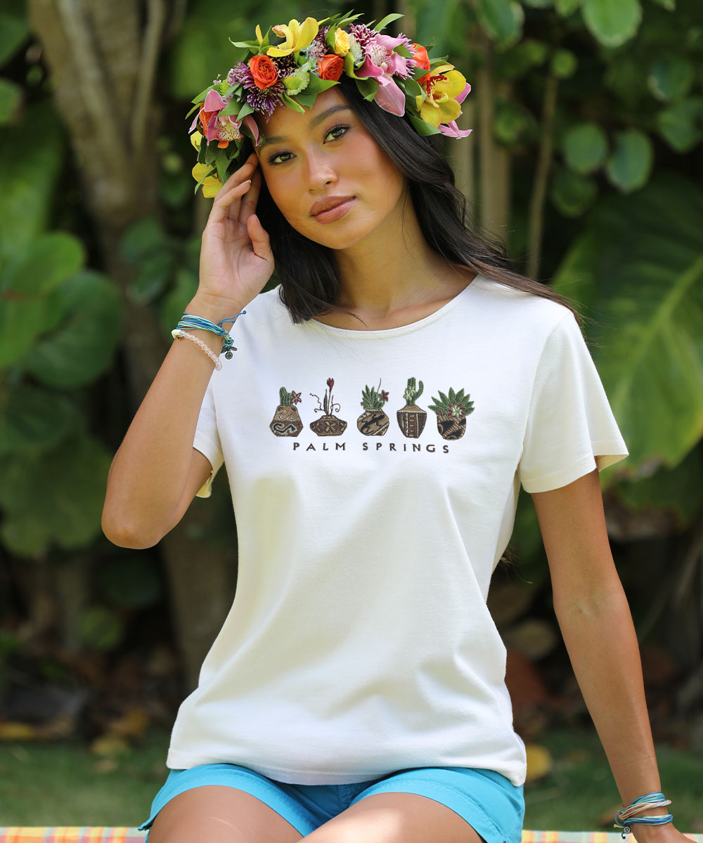 Tribal Pottery - Coconut Dyed Short Sleeve Scoop Neck T-Shirt 2 Tribal Pottery - Coconut Dyed Short Sleeve Scoop Neck T-Shirt