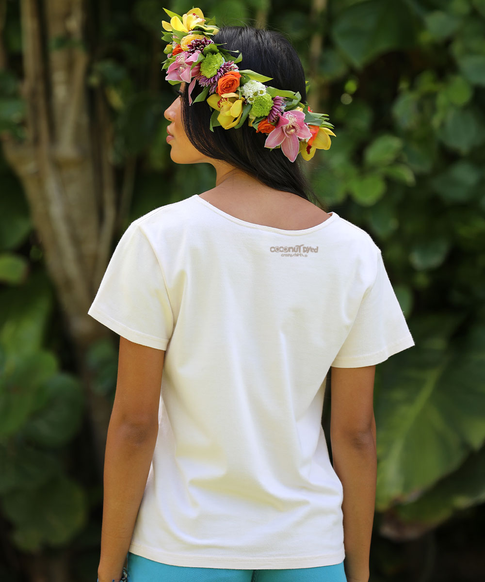 Tribal Pottery - Coconut Dyed Short Sleeve Scoop Neck T-Shirt 3 Tribal Pottery - Coconut Dyed Short Sleeve Scoop Neck T-Shirt