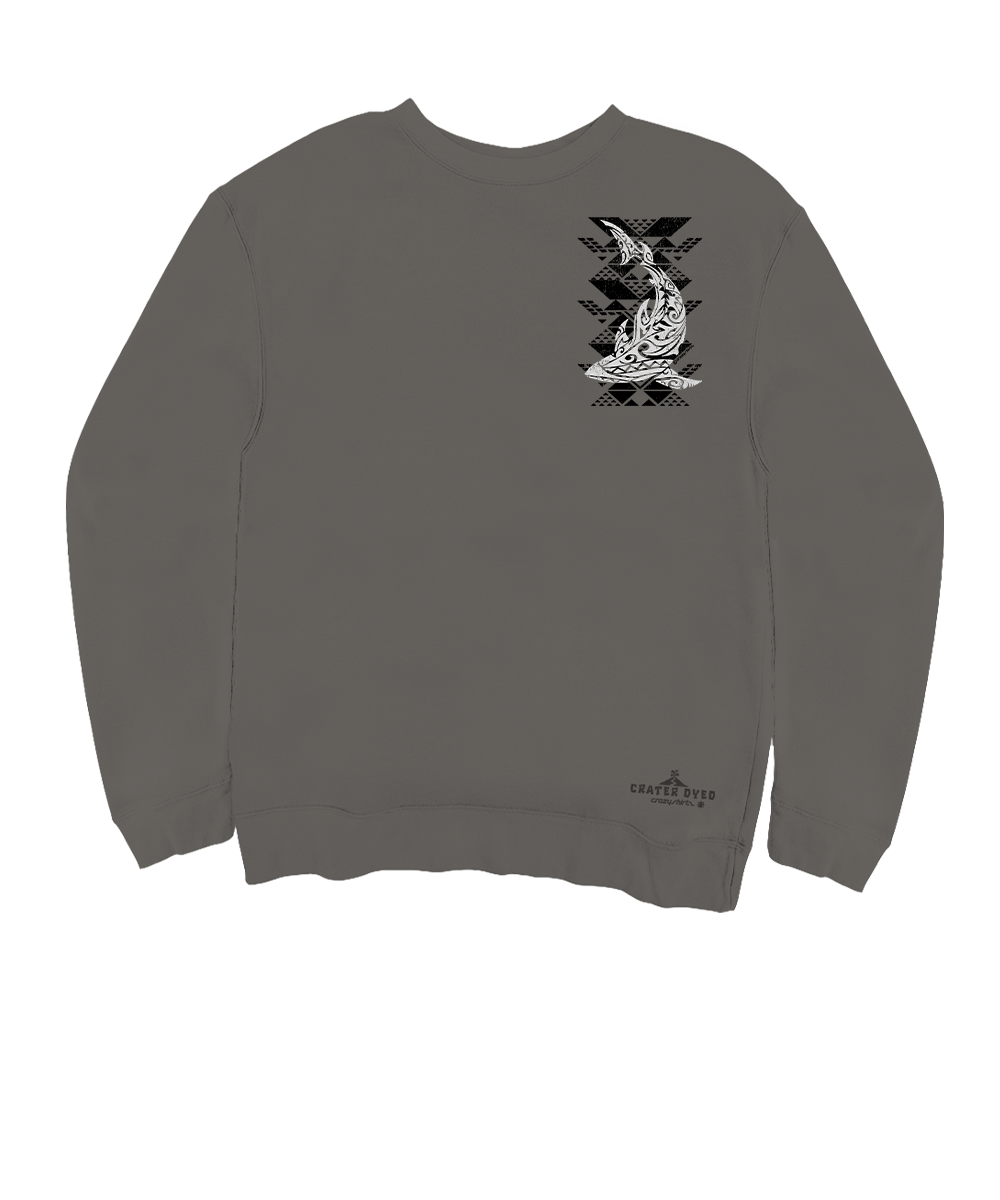 Tribal Reef Mako - Crater Dyed® Long Sleeve Sweatshirt