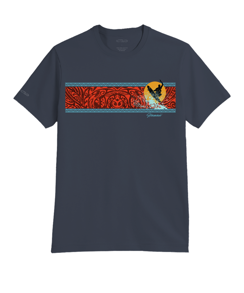 Tribal Surfer Band - Smoke Short Sleeve Pima T-Shirt 1 Tribal Surfer Band - Smoke Short Sleeve Pima T-Shirt