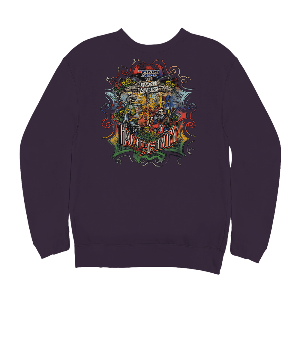 Trip To Haight Ashbury - Blackberry Dyed Long Sleeve Sweatshirt