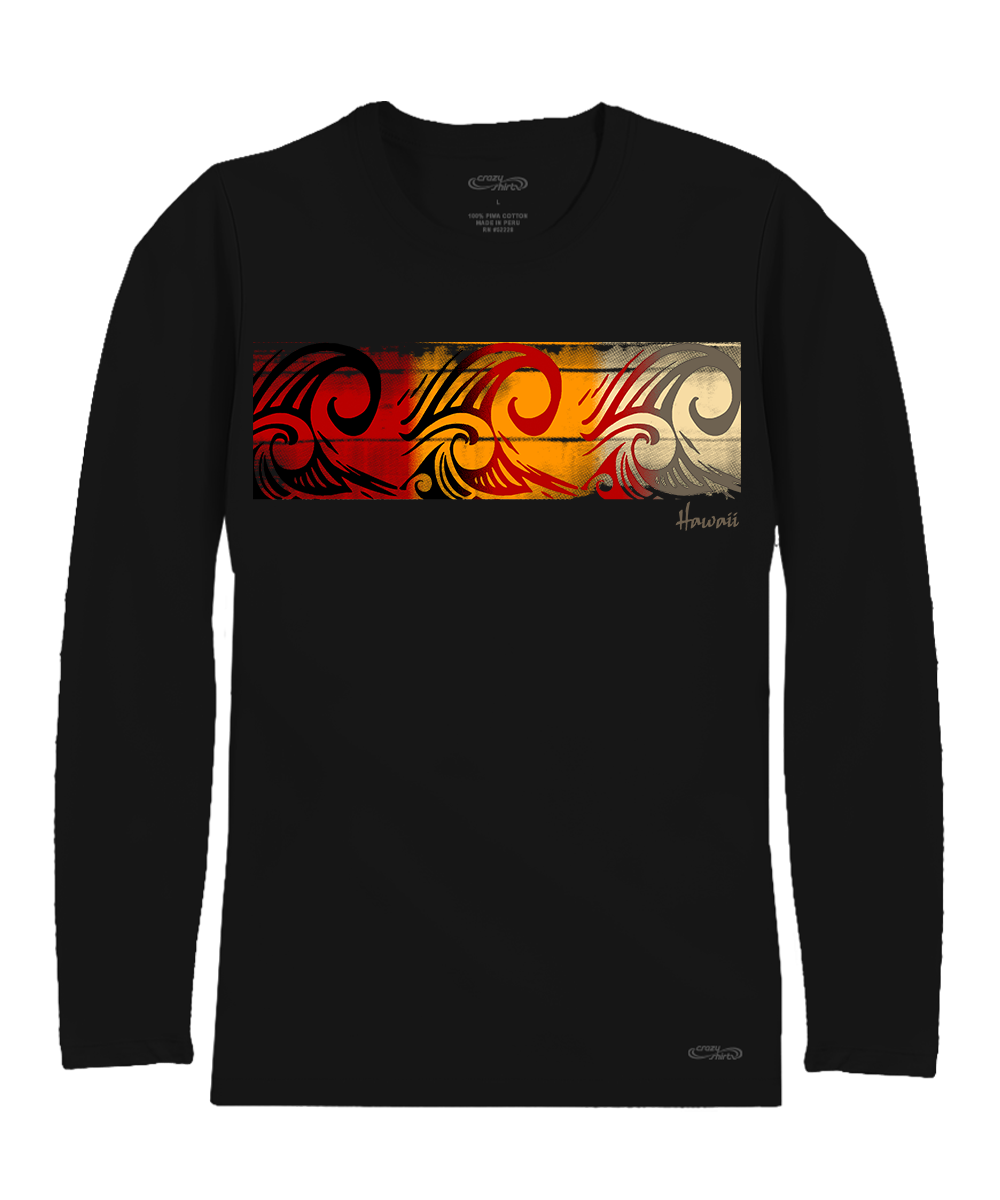 Trois Bands - Jet Black Long Sleeve Pima T-Shirt 1 Trois Bands - Jet Black Long Sleeve Pima T-Shirt