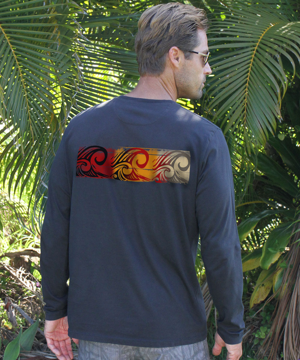 Trois Bands - Jet Black Long Sleeve Pima T-Shirt 3 Trois Bands - Jet Black Long Sleeve Pima T-Shirt