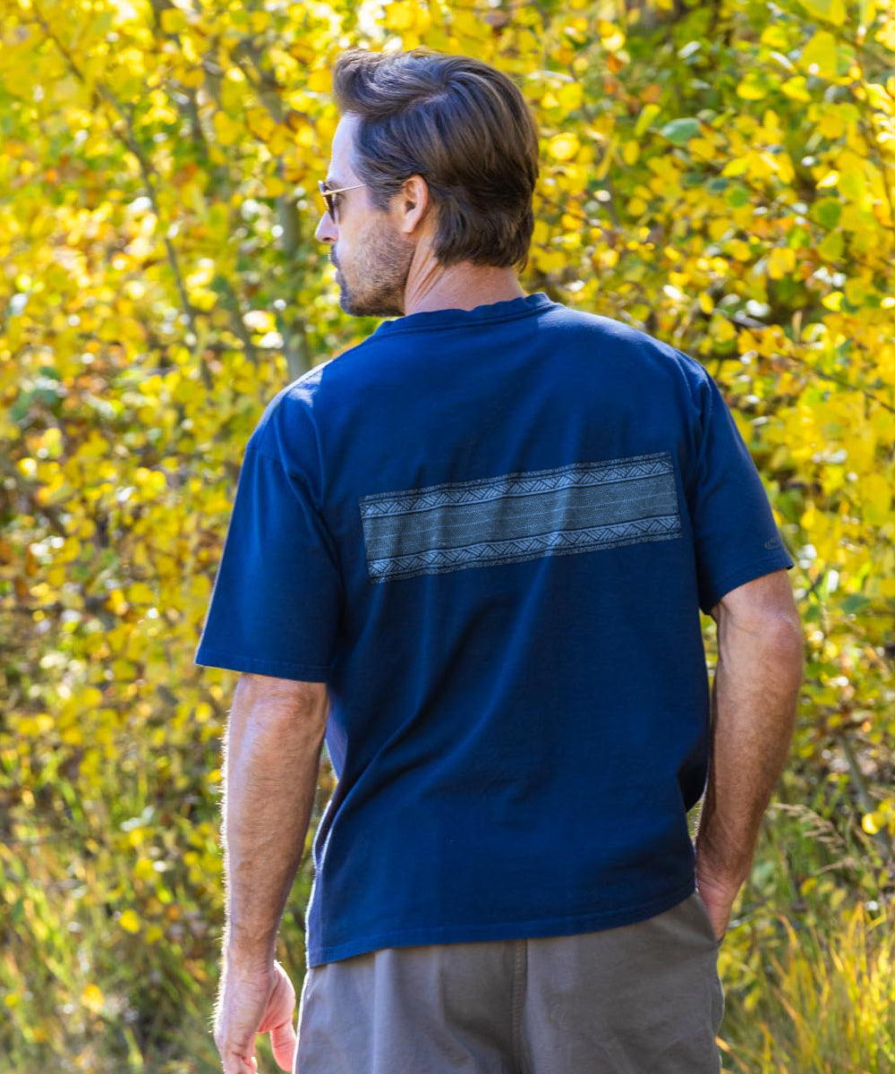 Turtle Tribal Band - Navy Short Sleeve Crewneck T-Shirt 3 Turtle Tribal Band - Navy Short Sleeve Crewneck T-Shirt