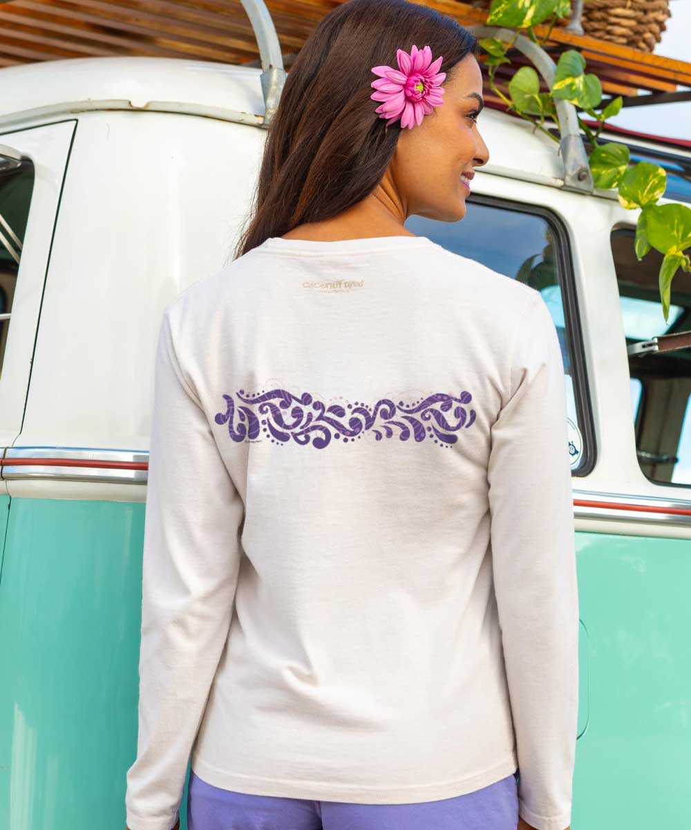 Twirling Band Swirls - Coconut Dyed Long Sleeve Crewneck T-Shirt 3 Twirling Band Swirls - Coconut Dyed Long Sleeve Crewneck T-Shirt
