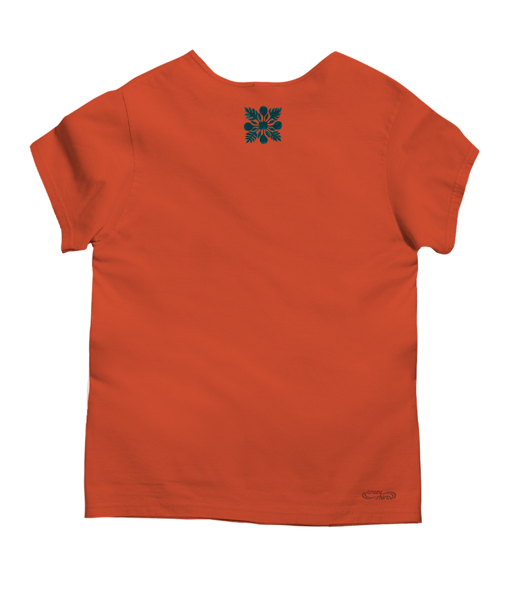 Ulu Quilt - Paprika Short Sleeve Scoop Neck T-Shirt 4 Ulu Quilt - Paprika Short Sleeve Scoop Neck T-Shirt