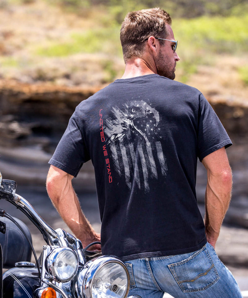 United Eagle - Black Short Sleeve Crewneck T-Shirt 2 United Eagle - Black Short Sleeve Crewneck T-Shirt