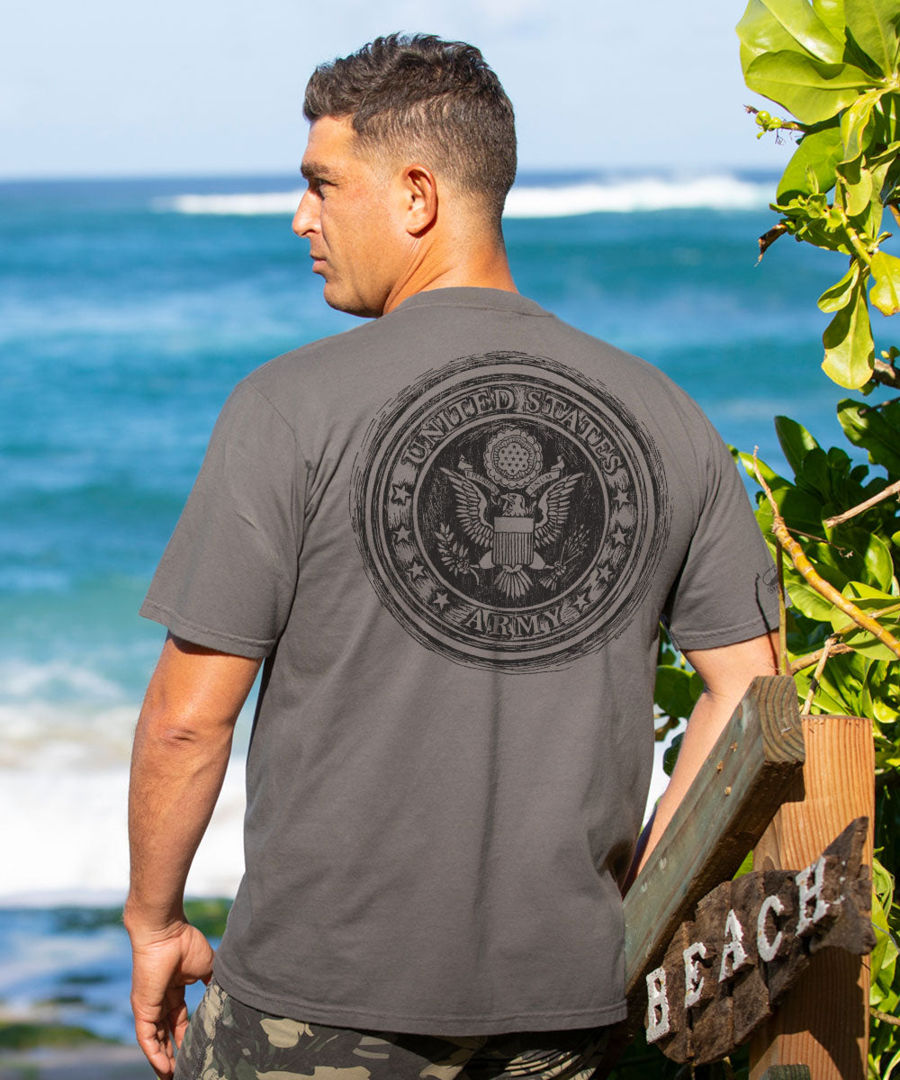 US Army Symbol - Crater Dyed® Short Sleeve Crewneck T-Shirt 2 US Army Symbol - Crater Dyed® Short Sleeve Crewneck T-Shirt