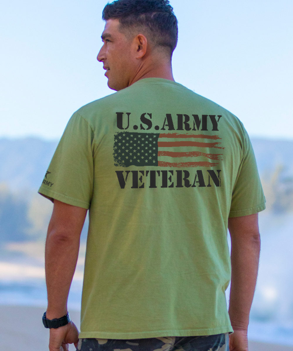 US Army Veteran - Hemp Dyed Short Sleeve Crewneck T-Shirt 2 US Army Veteran - Hemp Dyed Short Sleeve Crewneck T-Shirt