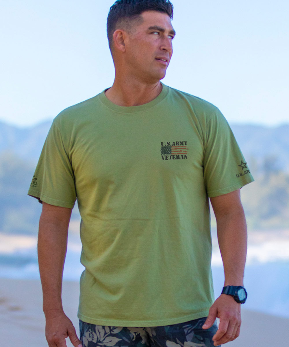 US Army Veteran - Hemp Dyed Short Sleeve Crewneck T-Shirt 3 US Army Veteran - Hemp Dyed Short Sleeve Crewneck T-Shirt