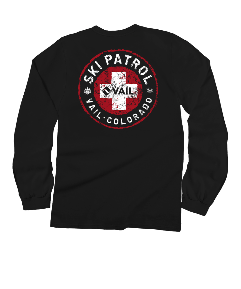 Vail Resort Search And Rescue - Black Long Sleeve Crewneck T-Shirt