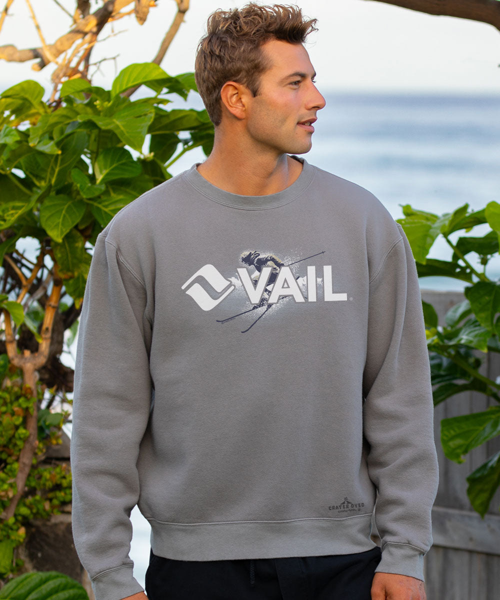 Vail Resort Skier - Crater Dyed® Long Sleeve Sweatshirt 2 Vail Resort Skier - Crater Dyed® Long Sleeve Sweatshirt