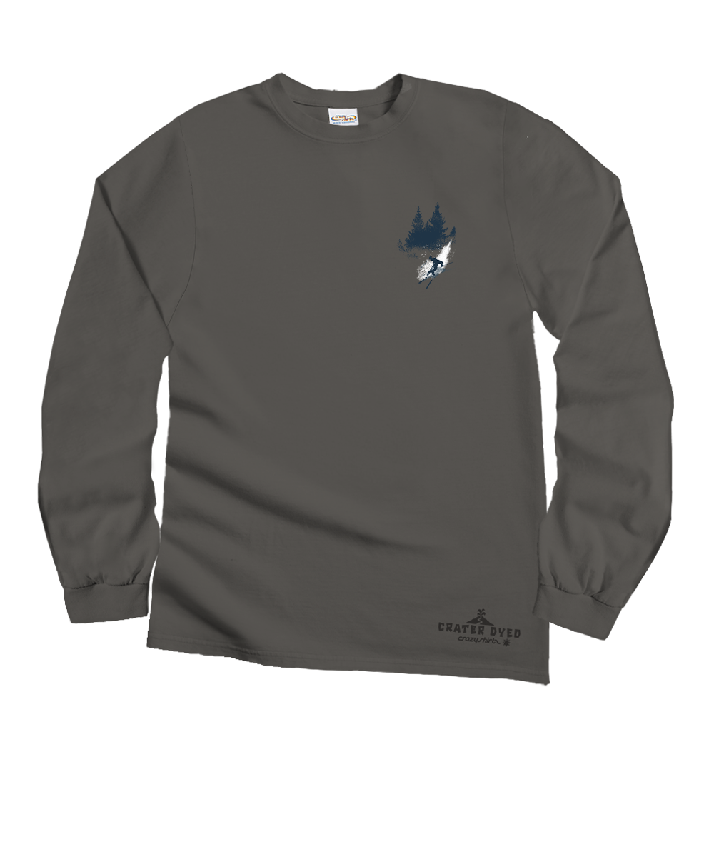 Vail Resort The Drop - Crater Dyed® Long Sleeve Crewneck T-Shirt 2 Vail Resort The Drop - Crater Dyed® Long Sleeve Crewneck T-Shirt