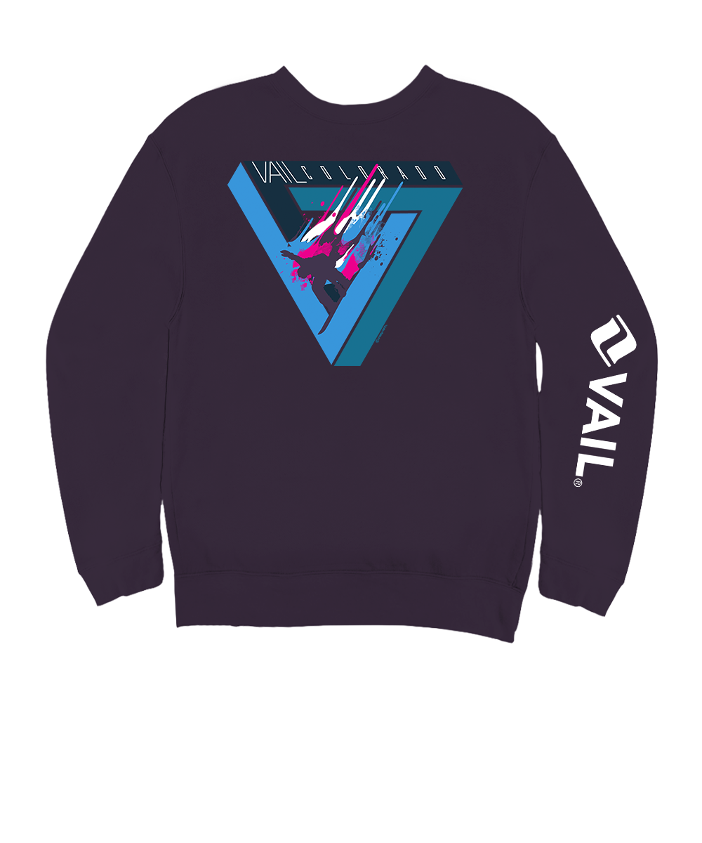 Vail Resort Vail Triangle - Blackberry Dyed Long Sleeve Sweatshirt