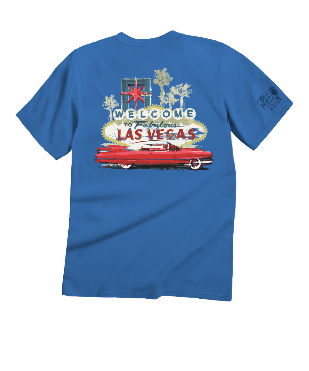 Vegas Caddy - Blue Hawaii Dyed Short Sleeve Crewneck T-Shirt 1 Vegas Caddy - Blue Hawaii Dyed Short Sleeve Crewneck T-Shirt