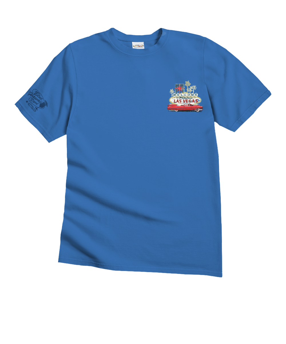 Vegas Caddy - Blue Hawaii Dyed Short Sleeve Crewneck T-Shirt 2 Vegas Caddy - Blue Hawaii Dyed Short Sleeve Crewneck T-Shirt