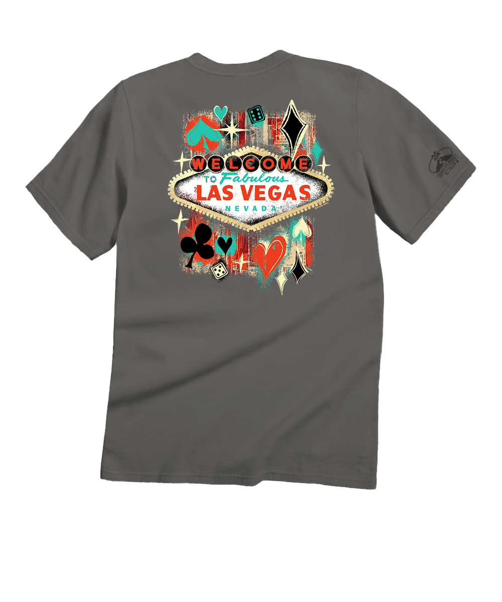 Vintage Vegas Sign - Crater Dyed® Short Sleeve Crewneck T-Shirt 1 Vintage Vegas Sign - Crater Dyed® Short Sleeve Crewneck T-Shirt