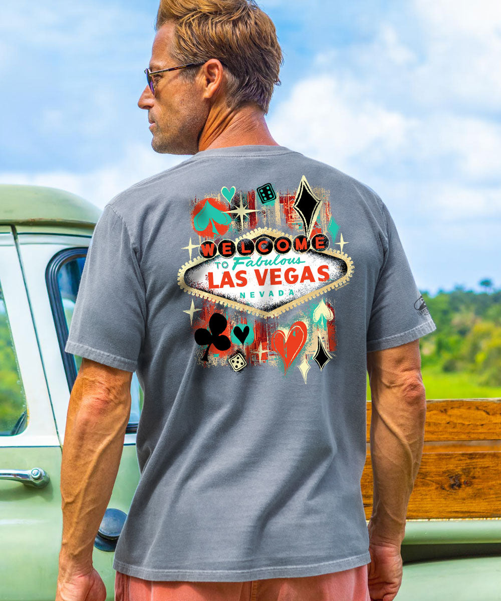 Vintage Vegas Sign - Crater Dyed® Short Sleeve Crewneck T-Shirt 2 Vintage Vegas Sign - Crater Dyed® Short Sleeve Crewneck T-Shirt