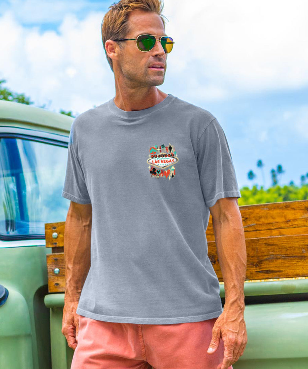 Vintage Vegas Sign - Crater Dyed® Short Sleeve Crewneck T-Shirt 3 Vintage Vegas Sign - Crater Dyed® Short Sleeve Crewneck T-Shirt