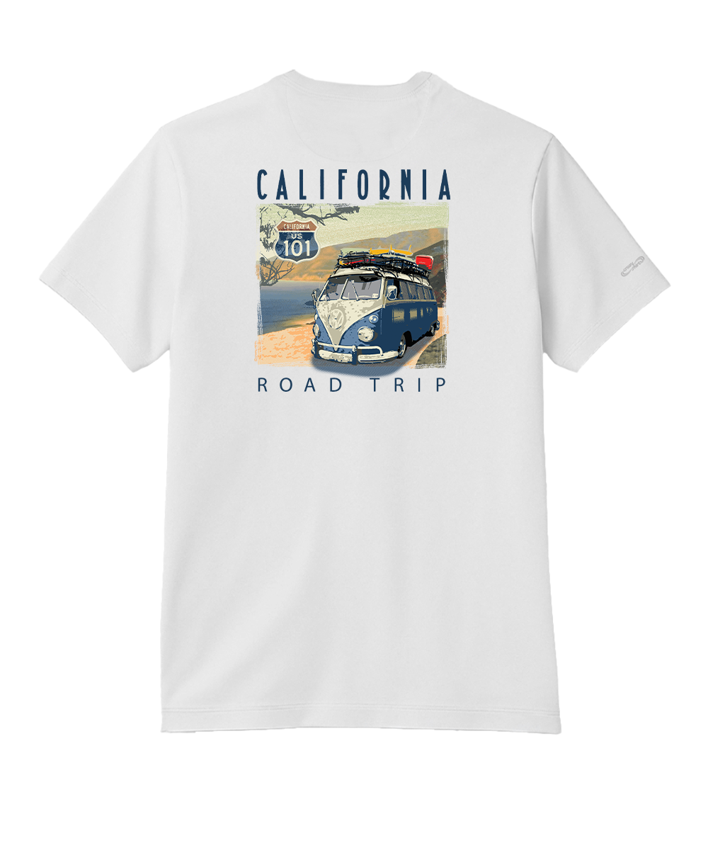 Volkswagen Cali Road Trip - White Short Sleeve Pima T-Shirt