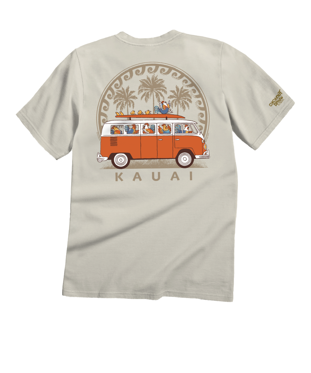 Volkswagen Chicken Van - Coconut Dyed Short Sleeve Crewneck T-Shirt 1 Volkswagen Chicken Van - Coconut Dyed Short Sleeve Crewneck T-Shirt