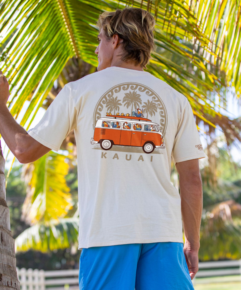Volkswagen Chicken Van - Coconut Dyed Short Sleeve Crewneck T-Shirt 2 Volkswagen Chicken Van - Coconut Dyed Short Sleeve Crewneck T-Shirt