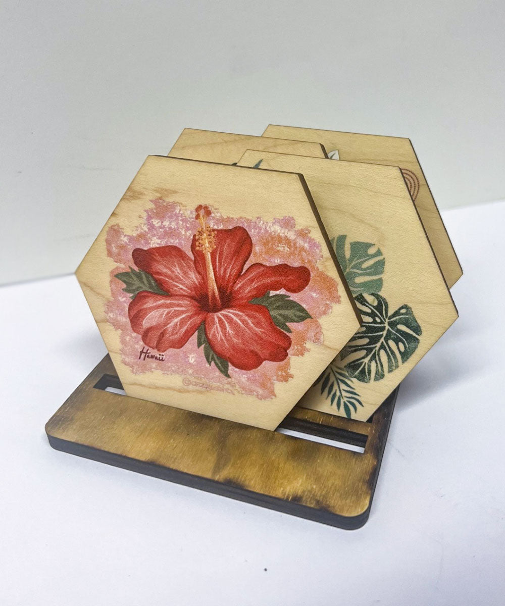 Tropical Floral - 4-Piece Coaster 1 Tropical Floral - 4-Piece Coaster