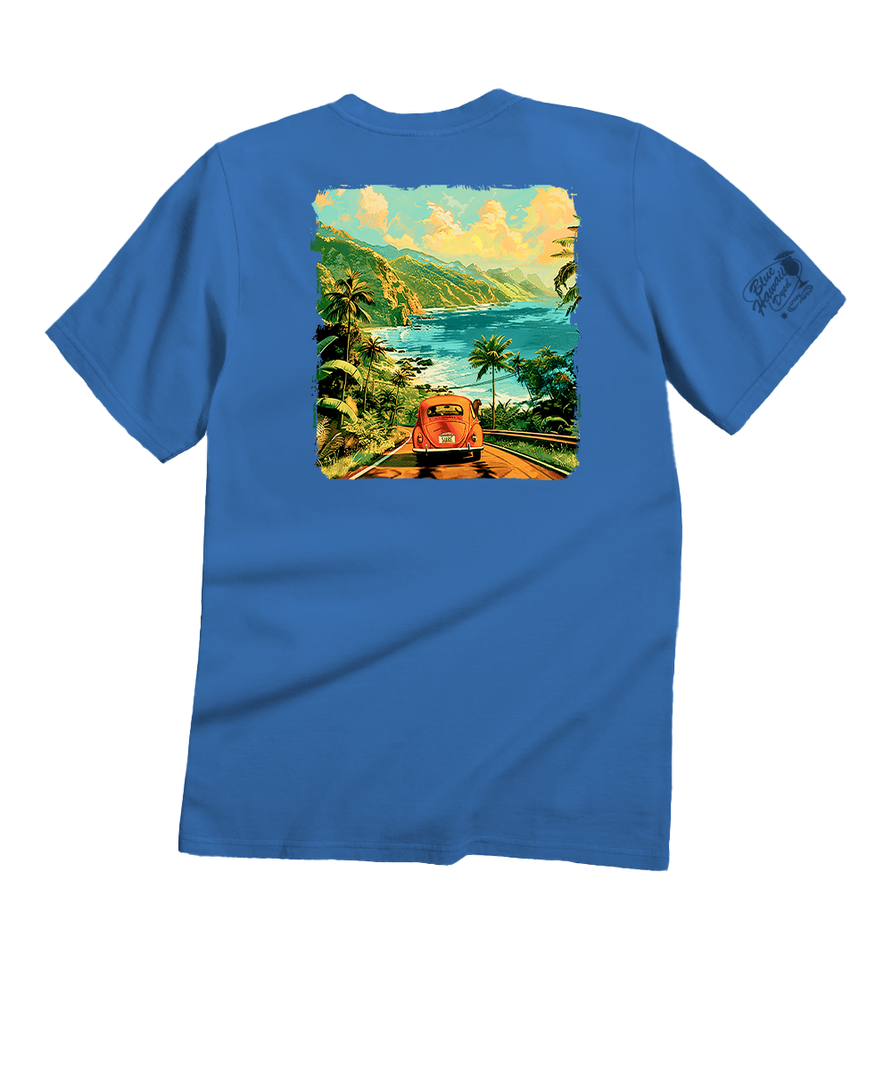 Volkswagen Coastal - Blue Hawaii Dyed Short Sleeve Crewneck T-Shirt 1 Volkswagen Coastal - Blue Hawaii Dyed Short Sleeve Crewneck T-Shirt