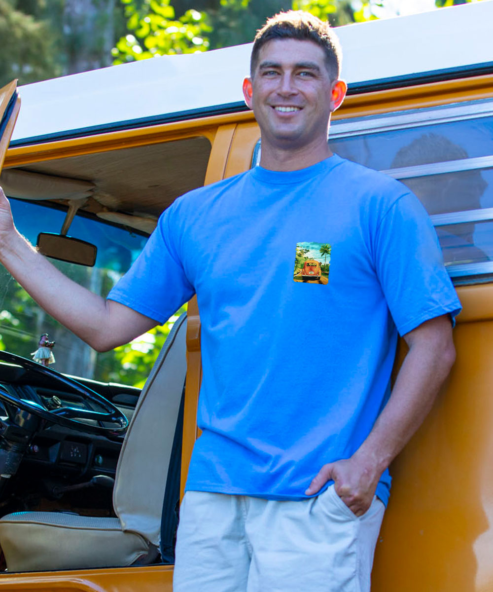 Volkswagen Coastal - Blue Hawaii Dyed Short Sleeve Crewneck T-Shirt 3 Volkswagen Coastal - Blue Hawaii Dyed Short Sleeve Crewneck T-Shirt